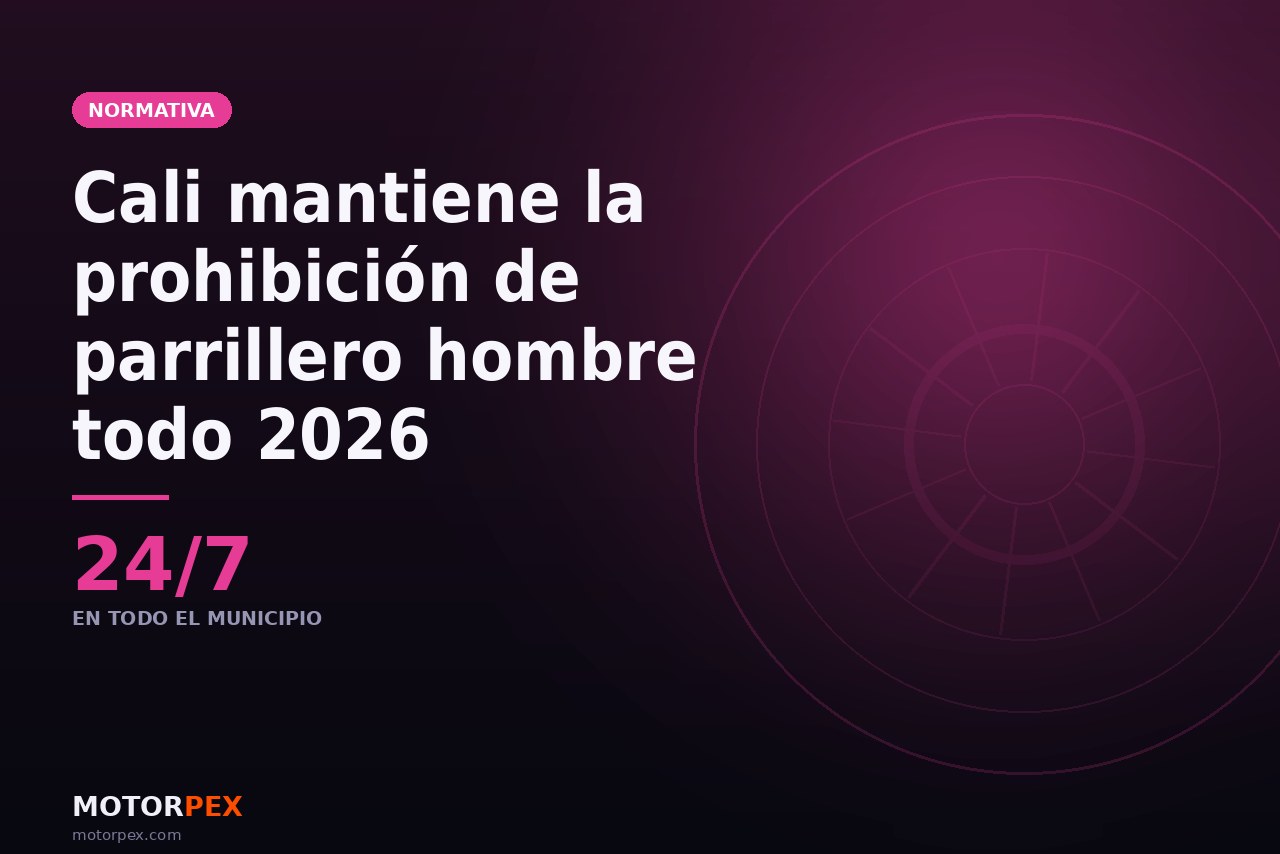 Cali renovó la prohibición de parrillero hombre: las seis excepciones y la multa