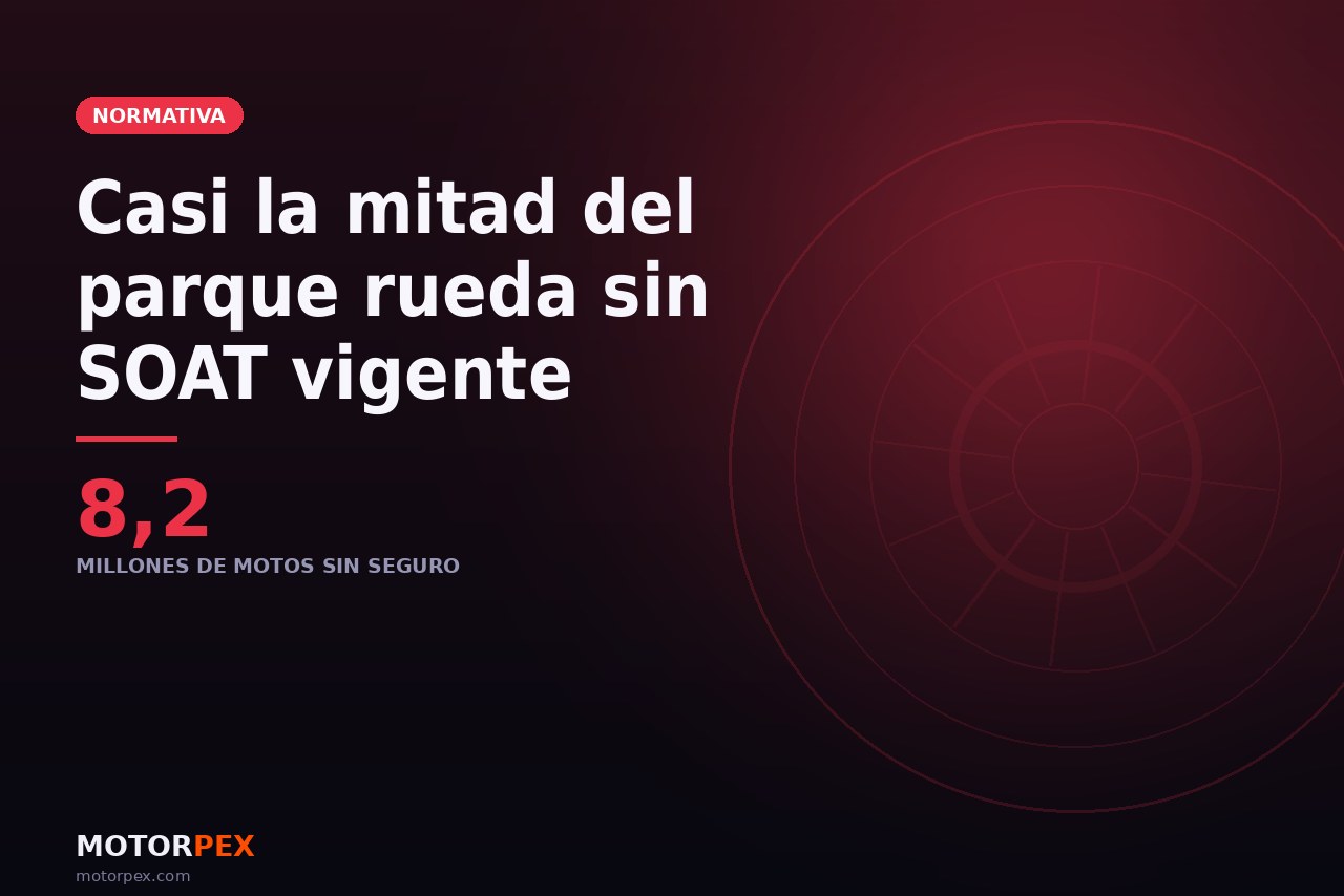 Casi la mitad del parque rueda sin SOAT y el 56 % sin tecnomecanica